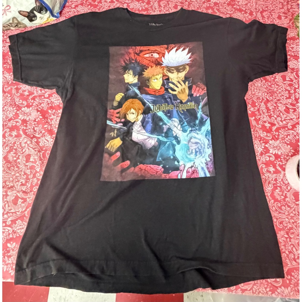 Jujutsu Kaisen Anime Graphic T-Shirt Mens Large Black Gojo Yuji Crunchyroll Tee